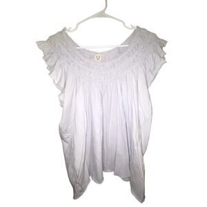 NWT Free People Lilac Flowy Short Sleeve Top